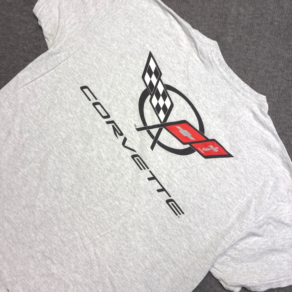 Corvette Graphic T-Shirt Men 2XL Gray Short Sleeve Racing Logo